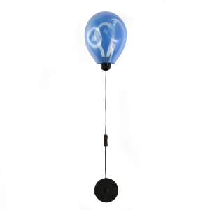 Aplique globo LED vidrio azul arrugado 8w cálido