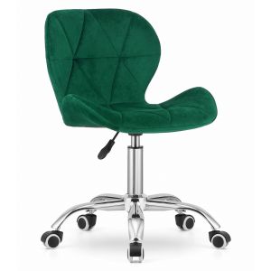 Silla giratoria valora avola de terciopelo verde, ergonómica para oficina