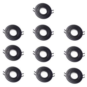 Pack 10 foco empotrable orientable classic redondo negro wonderlamp 1xgu10