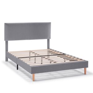 Estructura de cama tapizada lauren de 30 cm, 90x190 cm, gris oscuro