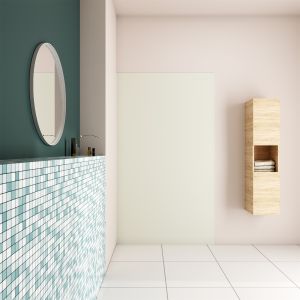 Panel de pared para ducha en aluminio,marfil,90x210cm