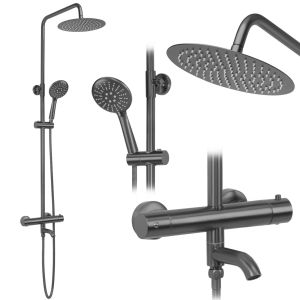 Rea conjunto de ducha lungo titan, 34,5x26,5x117 cm