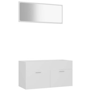vidaXL conjunto de muebles de baño 2 piezas contrachapada blanco