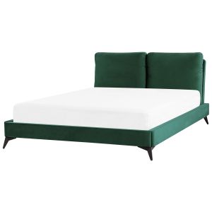 Cama terciopelo melle 160 x 200 cm verde esmeralda