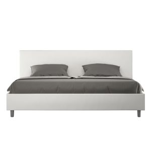 Cama tapizada con base de lamas 180x190 cm - blanco