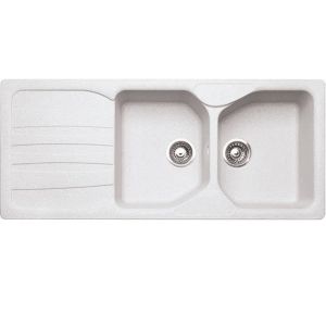 Fregadero encastrable - fragranite blanco - 2 senos