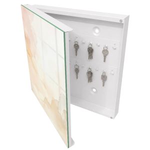 Caja de llaves 30x30x5 paisaje luminoso, apertura izquierda blanca