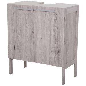 Mueble bajo de lavabo mdf color gris 60x30x70 cm kleankin