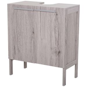 Mueble bajo de lavabo 60x30x70 cm mdf bicolor kleankin, hogar - baño
