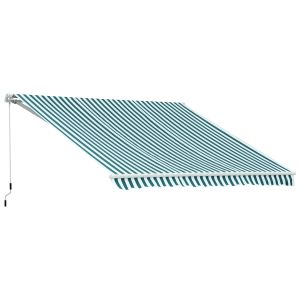Toldo manual plegable tela de poliéster, aluminio bicolor 295x250 cm