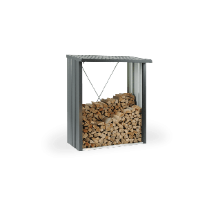 Leñero caseta metalica biohort jardin woodstock 300 color gris cuarzo