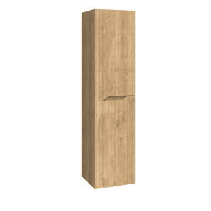 Columna baño suspendida 2 puertas 140 x 34,9 x 31,9cm roble natural