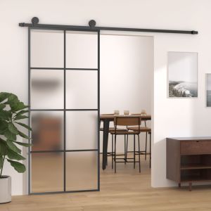 Puerta corredera con set herrajes vidrio esg aluminio 90x205 cm esxt2134