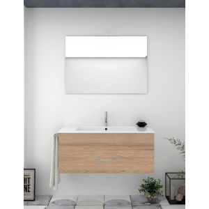 Mueble de baño florencia con lavabo y espejo 50x40cm estepa