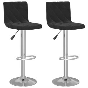 vidaXL taburetes de cocina 2 unidades terciopelo negro