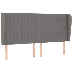 vidaXL cabecero con orejas de tela gris oscuro 203x23x118/128 cm