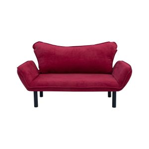 Sofá cama 2 plazas hone, reclinable, tela roja 140x65 cm