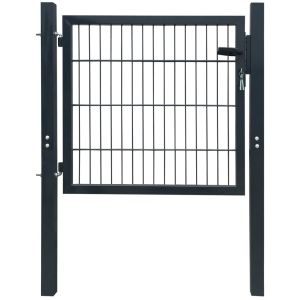 vidaXL puerta de valla metálica acero gris antracita 105x150 cm