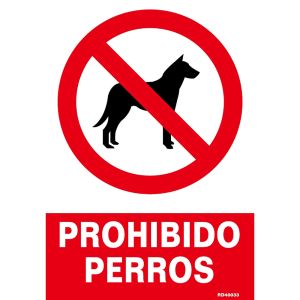 Normaluz señal luminiscente "prohibido perros" 21x30cm rd40033