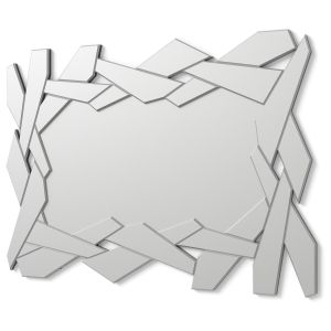 Dekoarte-espejos decorativos modernos de pared nido plata|1 pieza 110x80cm