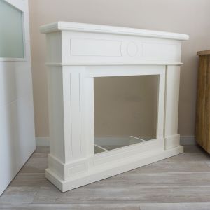 Marco chimenea mdf sined blanco lipari white para insertable electrico volc