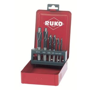 Ruko-102451-juego de 6 avellanadores planos hss din 373 paso standard