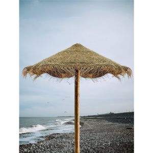 Parasol sombrilla de esparto 2.20 mts para jardin,,playa y piscina