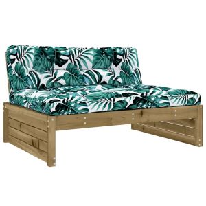 vidaXL sofá central madera de pino impregnada 120x80 cm