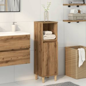 Armario de baño madera de ingeniería roble artisan 30x30x100 cm esb9296