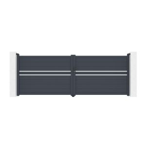 Puerta abatible 4m cimone al.140cm aluminio + puerta 1m al.140cm