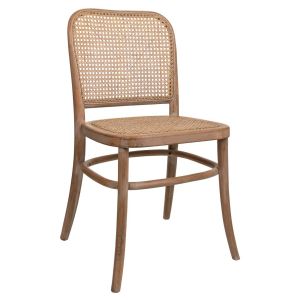 Silla de madera y rejilla marrón 44x40x48/83