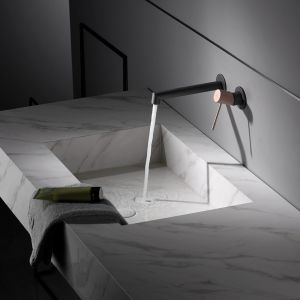 Imex - grifo monomando lavabo empotrado gris serie line