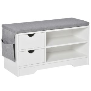 Banco zapatero 80.5x30.5x43.5 cm bicolor Homcom