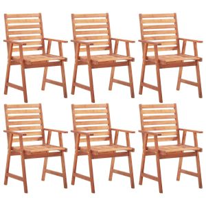 vidaXL sillas de comedor para jardín 6 uds madera maciza de acacia