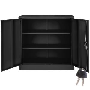 Armario archivador de acero y 3 alturas regulables 90x40x90 cm negro