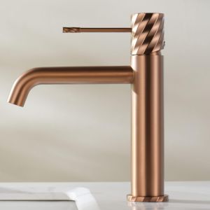Imex - grifo lavabo oro rosa cepillado serie bless