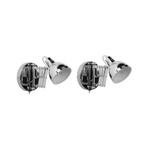Conjunto de 2 lámparas de pared harrington ajustable metal plateado