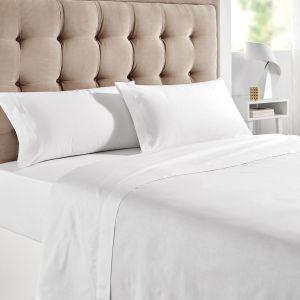 Juego de cama 180x190 pikolin home 100% algodón 4 piezas blanco