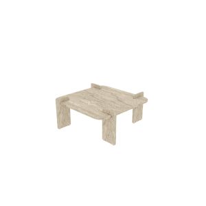 Mesa de centro de madera <<woog>> 90 x 90 x 35 cm - travertino
