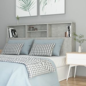 Mueble cabecero gris hormigón 160x19x103,5 cm es1692