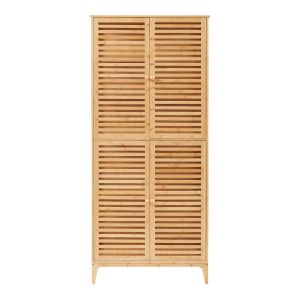 Armario de baño Raurgela 180x80x40 cm bambú [en.casa]