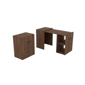 Escritorio plegable flip – roble oscuro – escritorio extensible con almacen