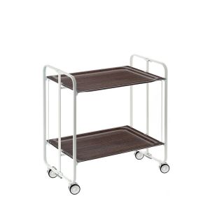 Carrito auxiliar con ruedas bauhaus armazón metálico blanco, 2 bandejas