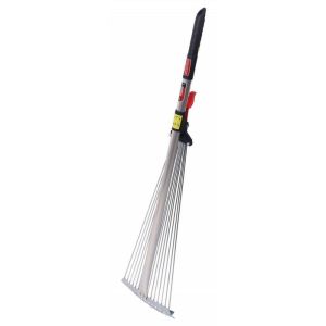 Escoba de césped extensible - aluminio - blanca - 82-166 cm