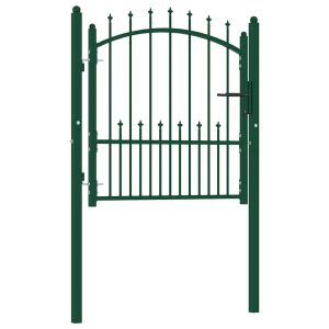 vidaXL puerta de valla emmen con pinchos de acero, 104x97 cm, verde
