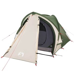 vidaXL tienda de campaña iglú para 2 personas impermeable verde