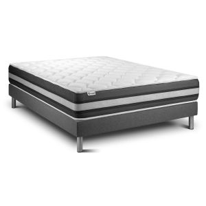 Conjunto vital spring zen 140 x 220 cm somier kit gris