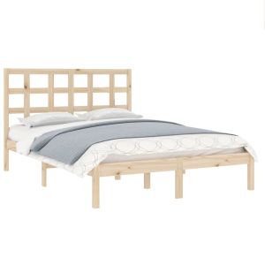 vidaXL estructura de cama de matrimonio madera maciza 135x190 cm