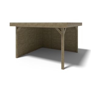 Pérgola de jardín 4.04x4.04 m con paneles - impregnada - alt132