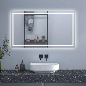Espejo de baño led sin cobre 140×80cm＋antivaho＋interruptor táctil